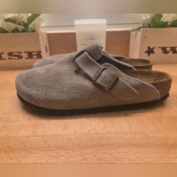 Birkenstock Boston Suede Leather Clogs Taupe Unisex Size EU 39 - Picture 3 of 10